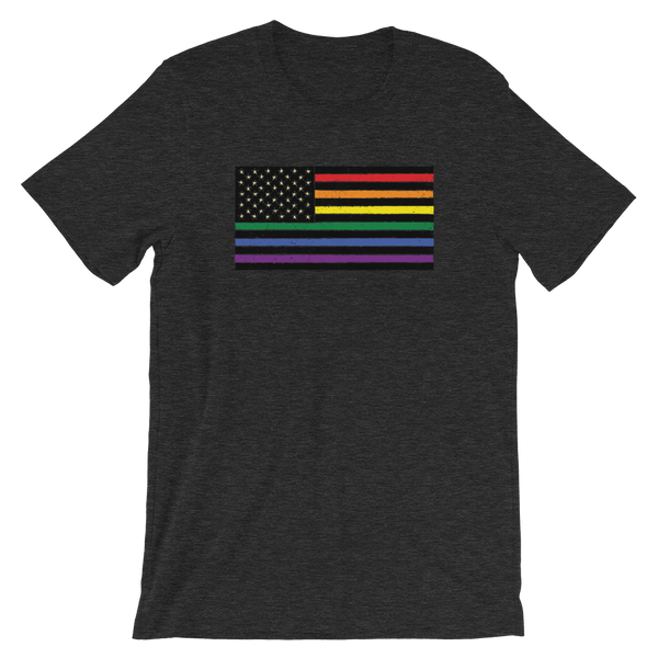 American Flag in Black and Pride Colors